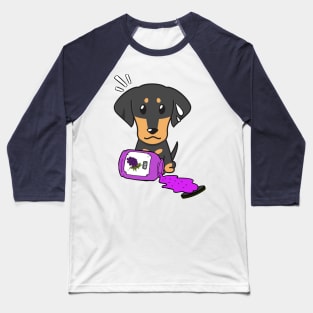 Naughty Dachshund Spills a jar of grape jam! Baseball T-Shirt